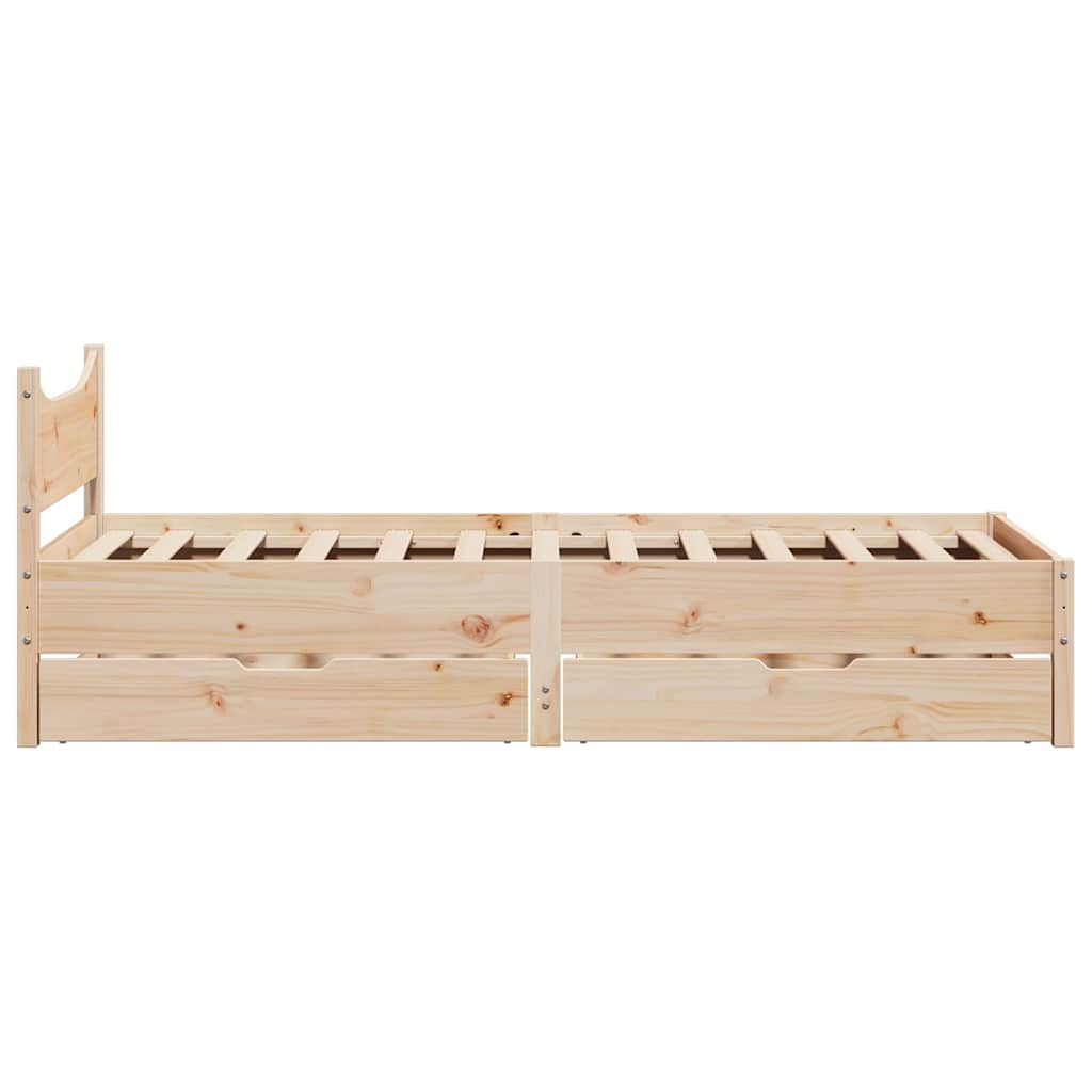 Okvir kreveta s ladicama 75x190 cm od borovine