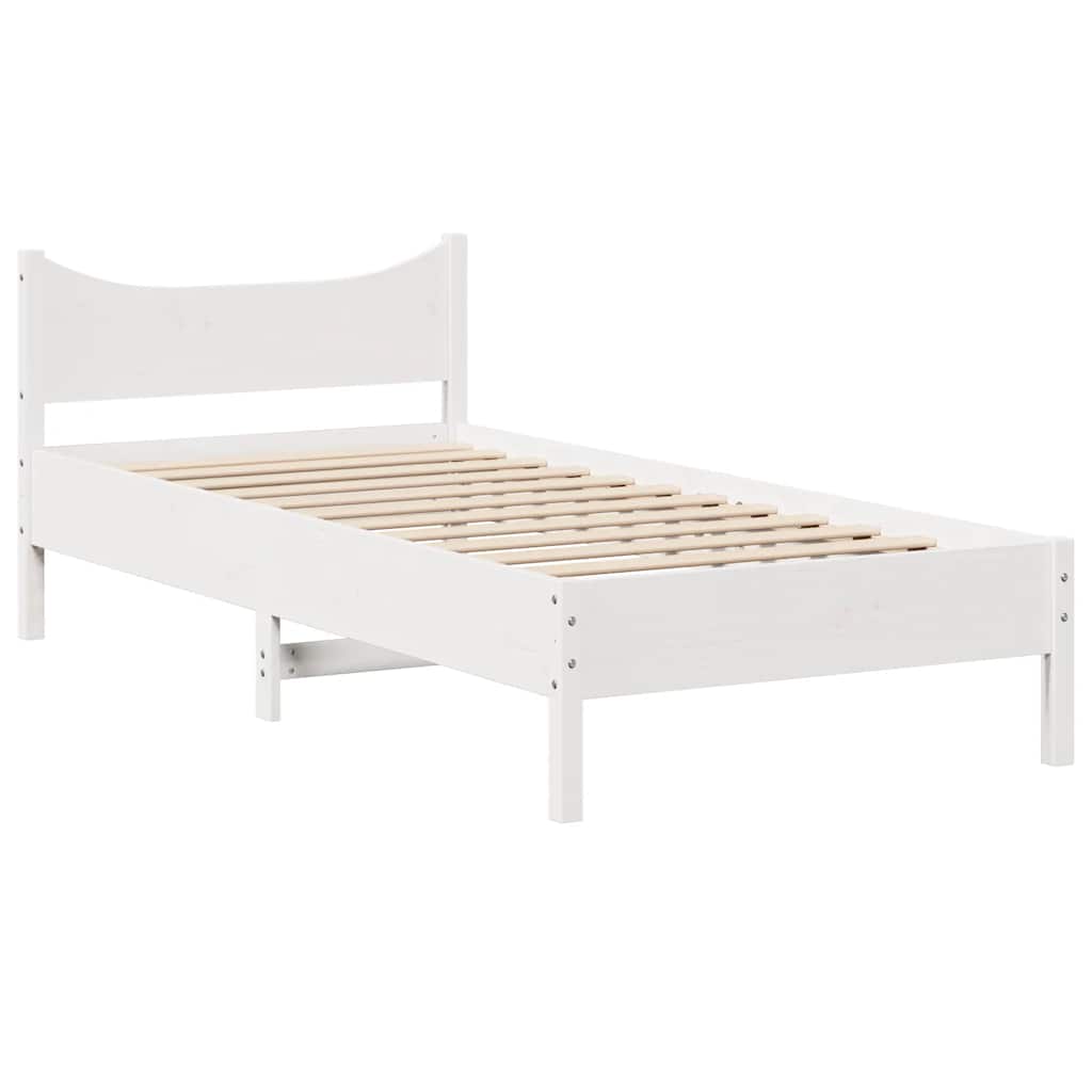 Okvir kreveta s ladicama bijeli 75x190 cm od borovine