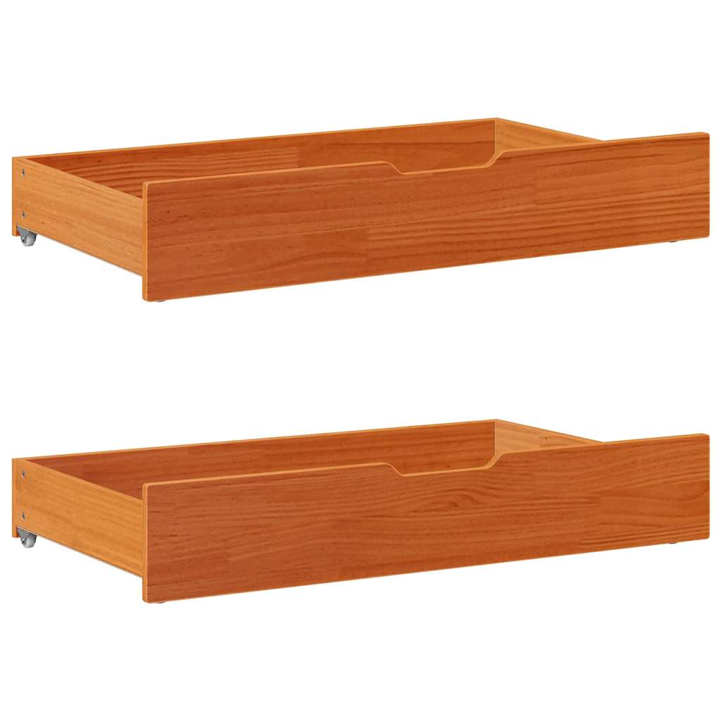 Okvir kreveta s ladicama bez madraca vosak smeđi 140x190 cm