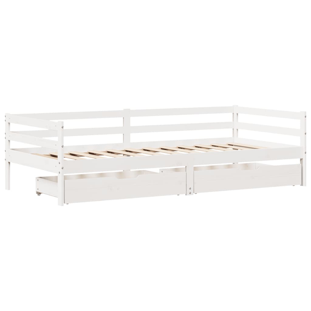 Dnevni krevet s ladicama bez madraca 90x200 cm masivno drvo