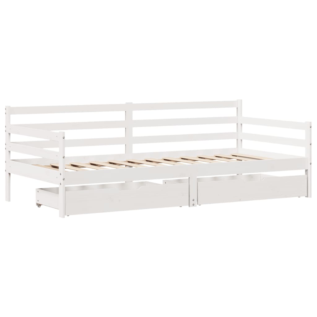 Dnevni krevet s ladicama bez madraca 90x200 cm masivno drvo