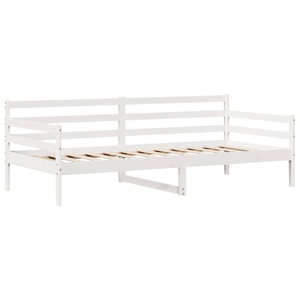 Dnevni krevet s ladicama bez madraca bijeli 90x190 cm masivno drvo