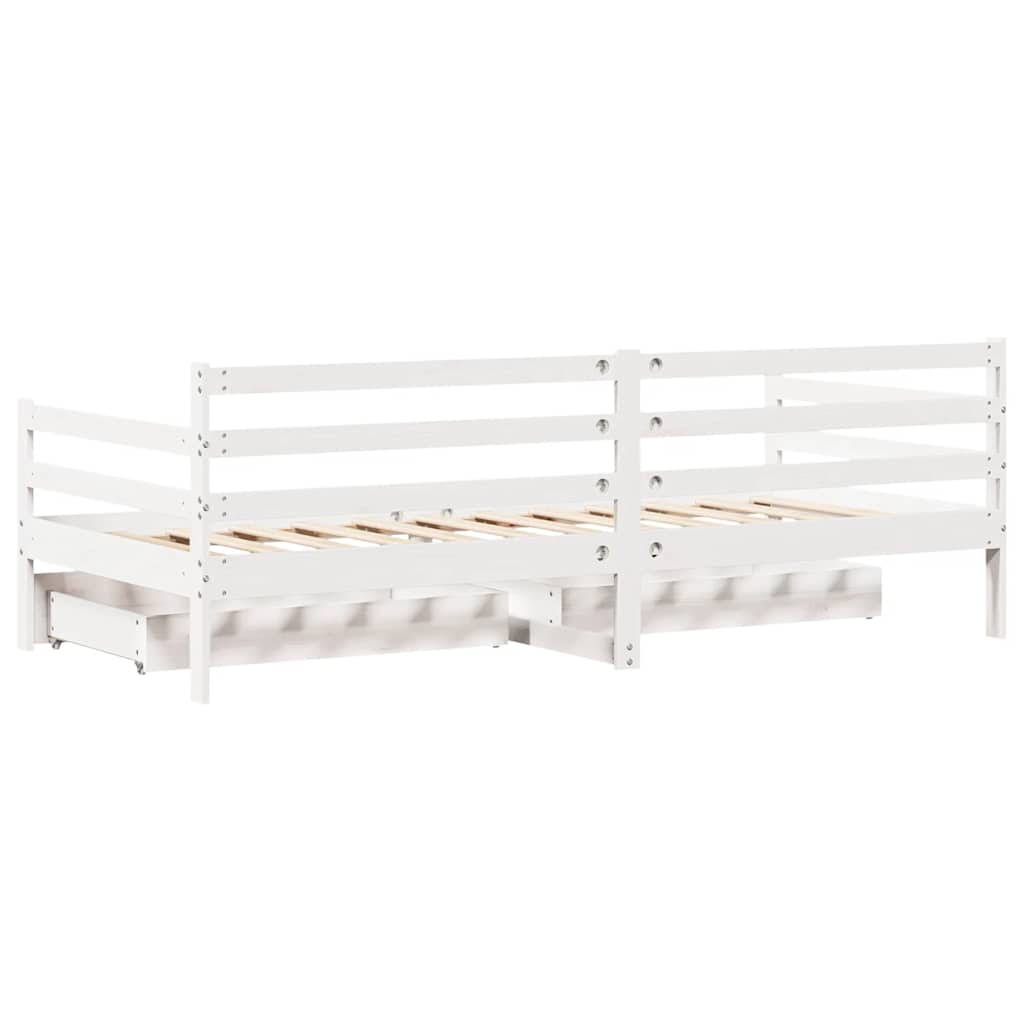 Dnevni krevet s ladicama bez madraca 90x200 cm masivno drvo