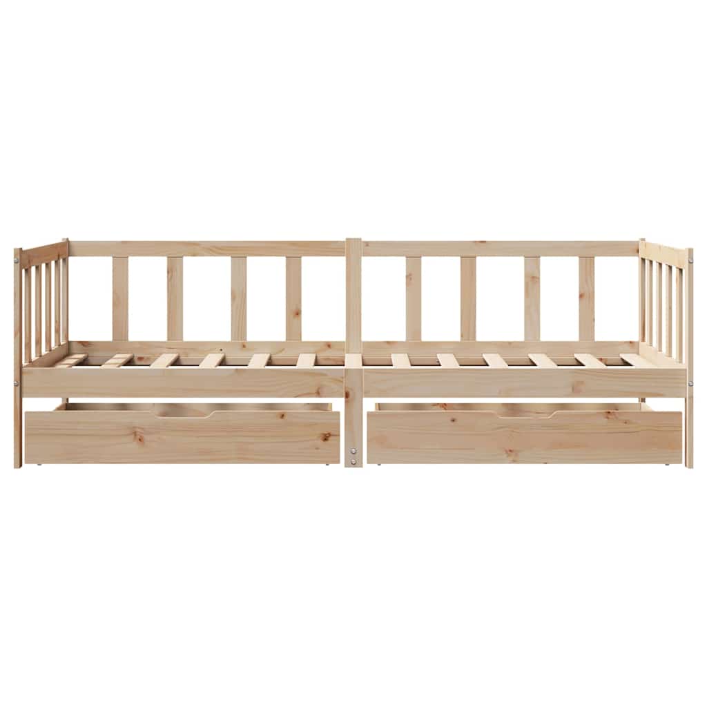 Dnevni krevet s ladicama bez madraca 90 x 190 cm masivno drvo