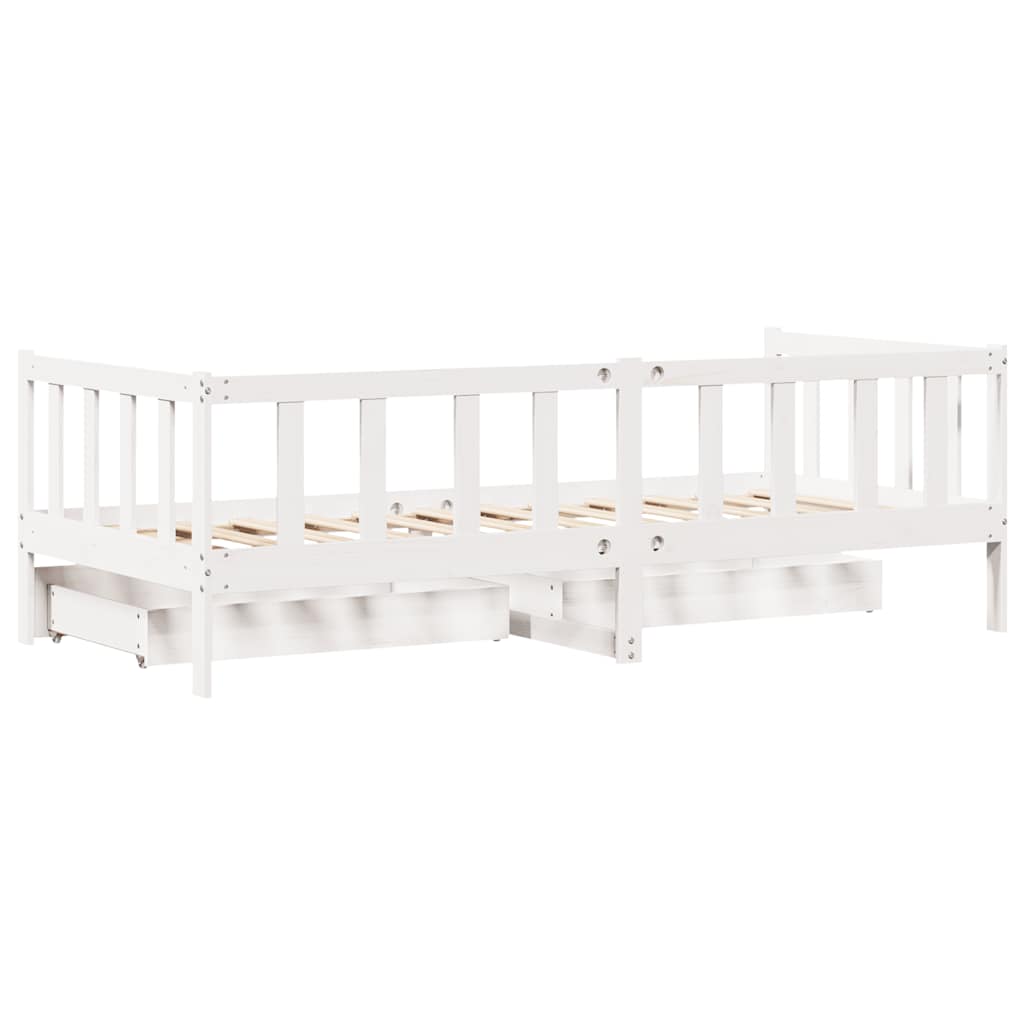 Dnevni krevet s ladicama bez madraca 80x200 cm masivno drvo