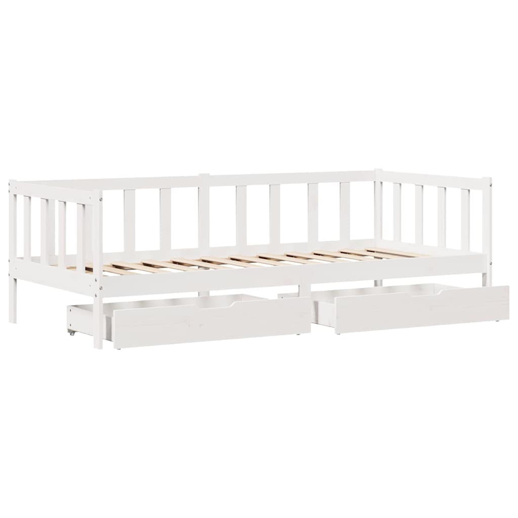 Dnevni krevet s ladicama bez madraca 80x200 cm masivno drvo