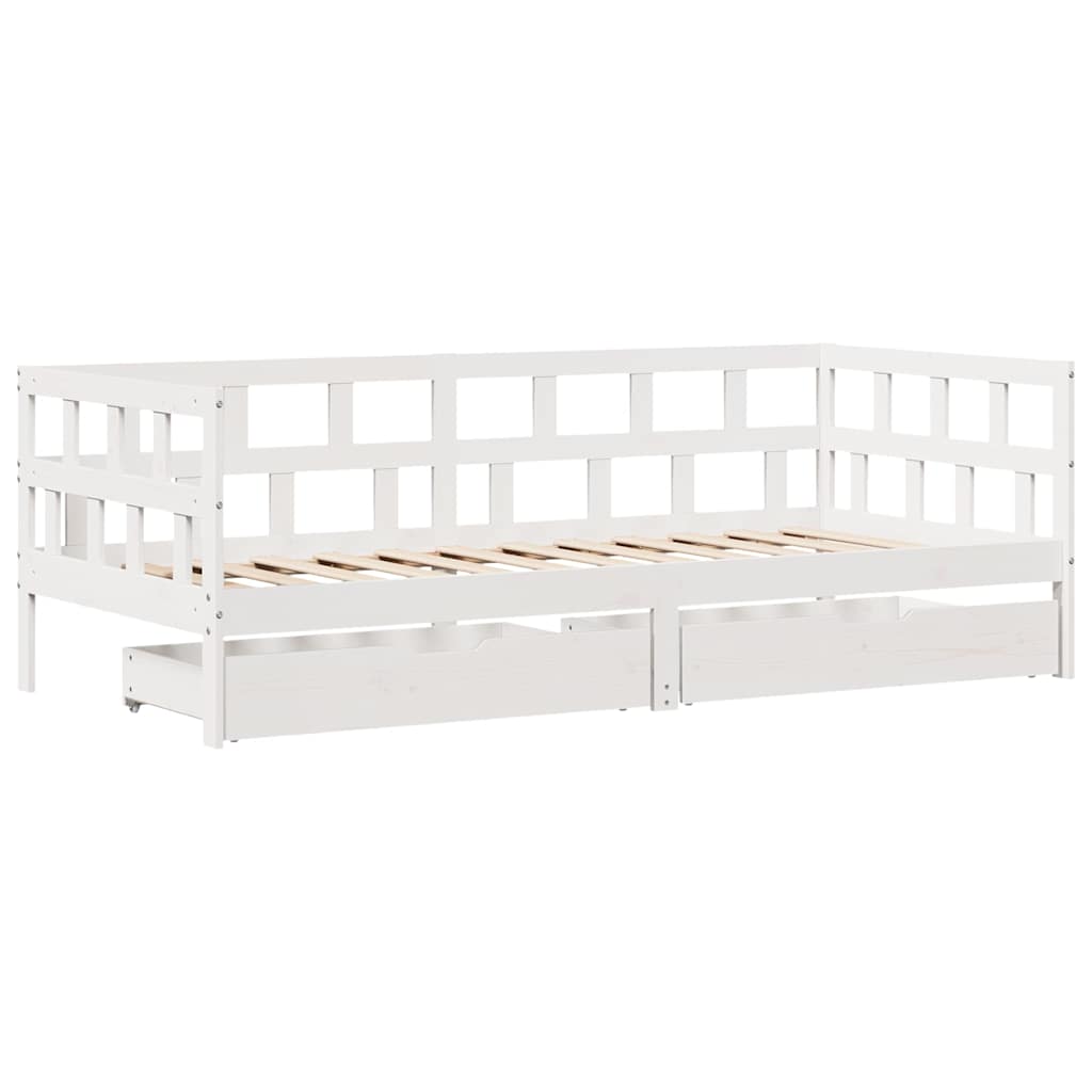 Dnevni krevet s ladicama bez madraca 90x200 cm masivno drvo