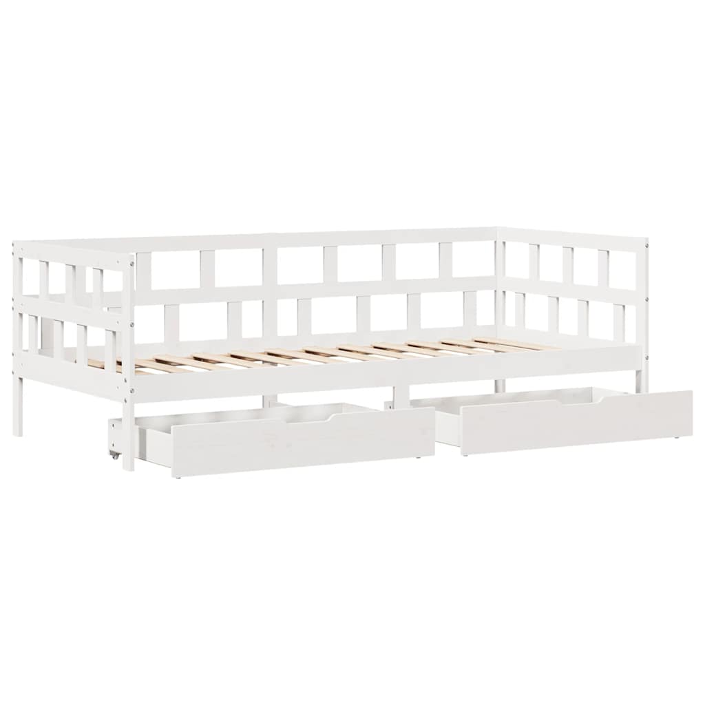 Dnevni krevet s ladicama bez madraca 80x200 cm masivno drvo