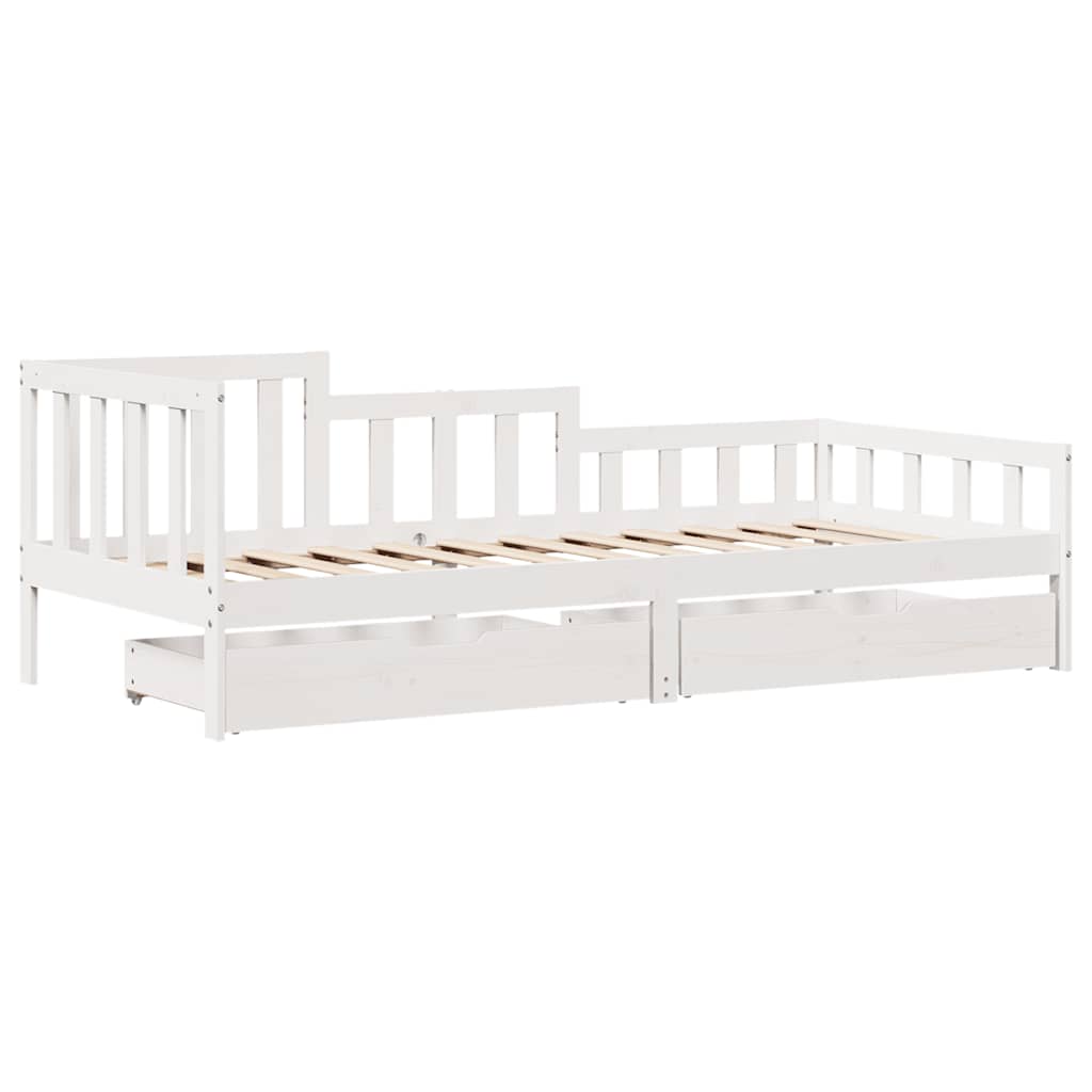Dnevni krevet s ladicama bez madraca 90x200 cm masivno drvo