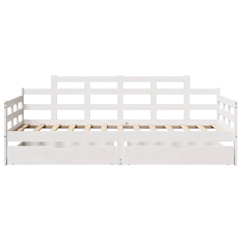 Dnevni krevet s ladicama bez madraca 90x200 cm masivno drvo