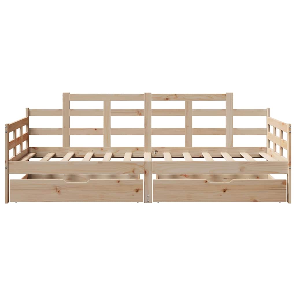 Dnevni krevet s ladicama bez madraca 90 x 190 cm masivno drvo