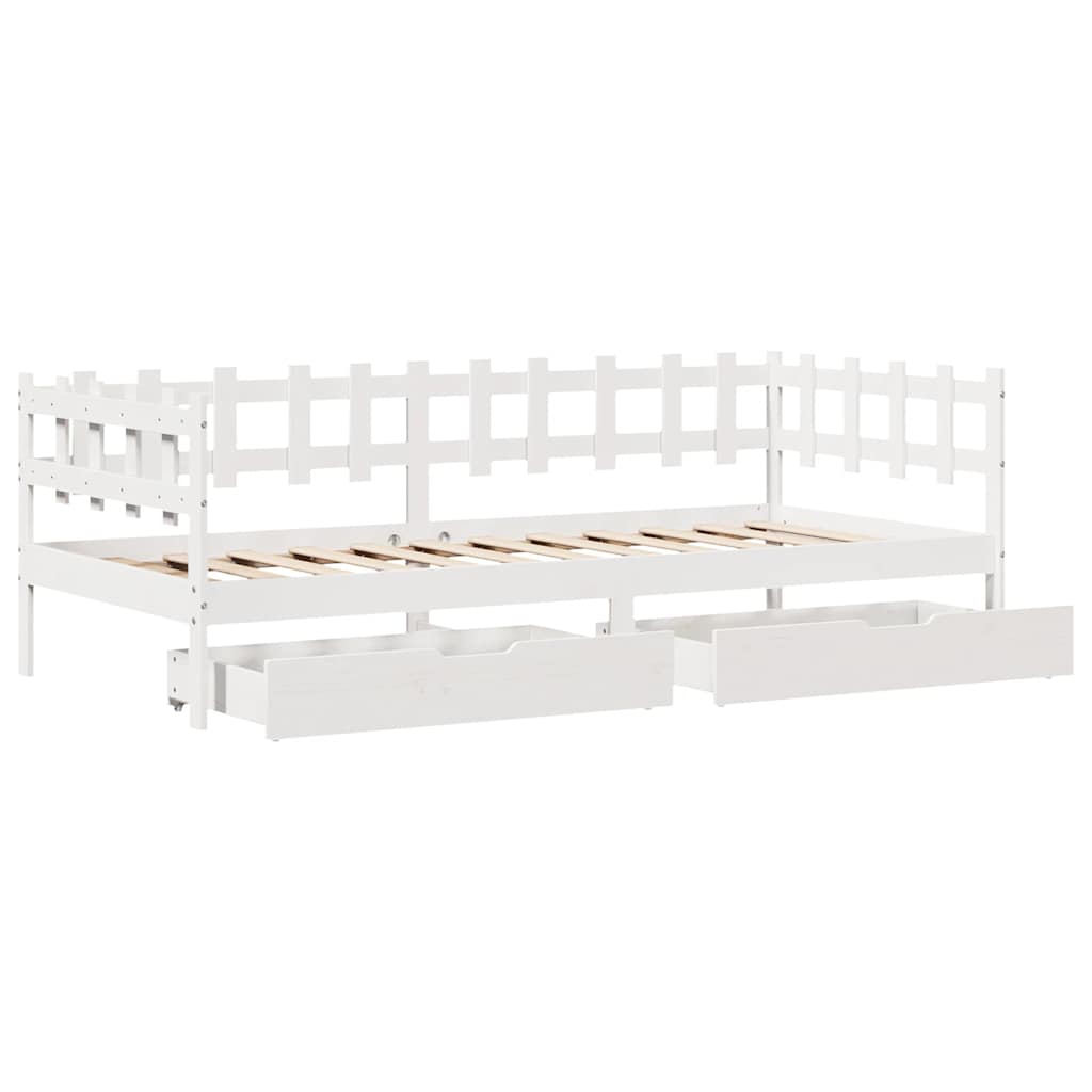 Dnevni krevet s ladicama bez madraca 90x200 cm masivno drvo