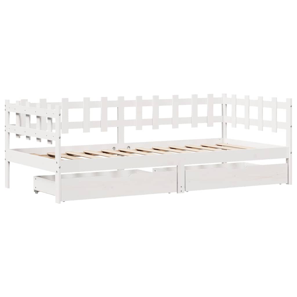 Dnevni krevet s ladicama bez madraca 80x200 cm masivno drvo