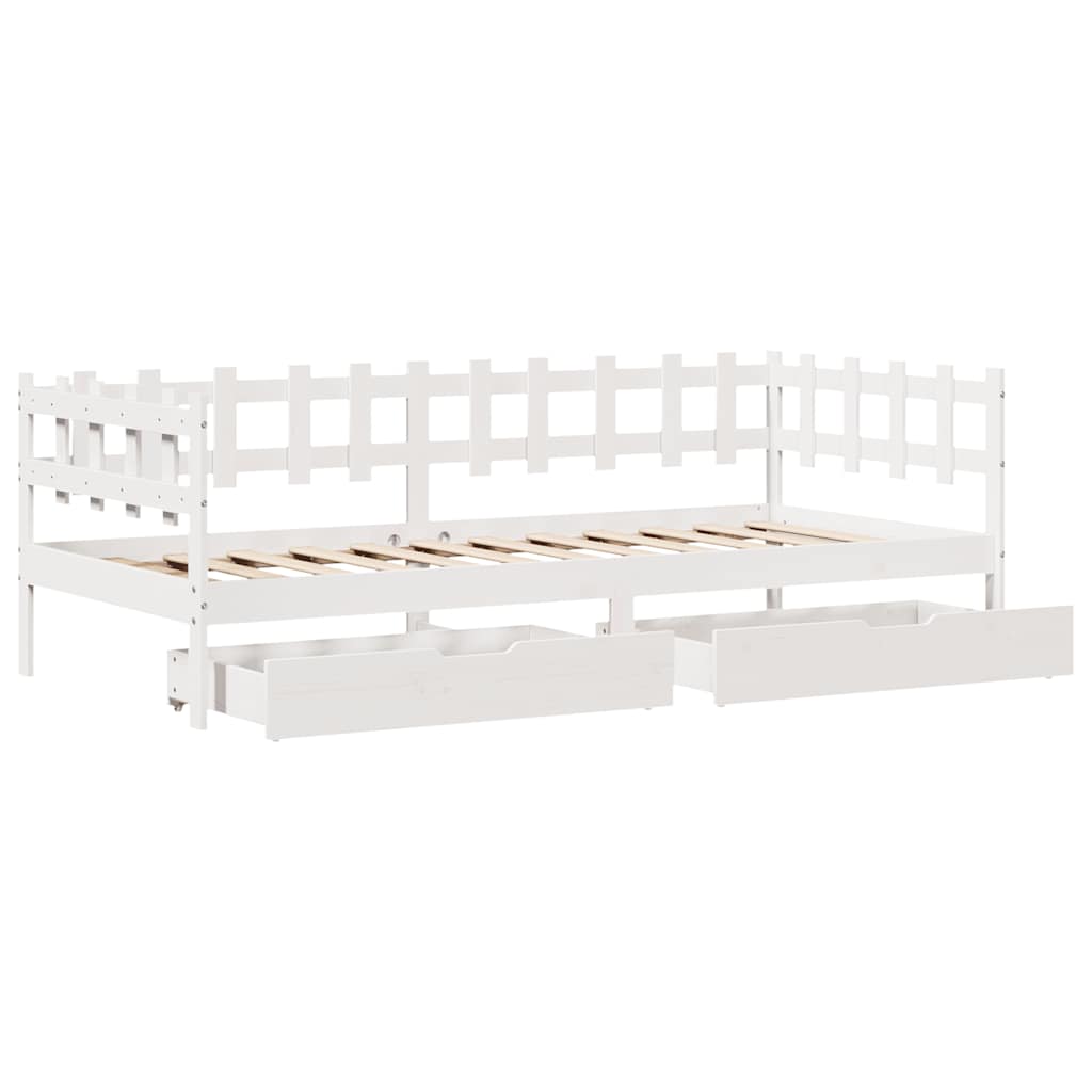 Dnevni krevet s ladicama bez madraca 80x200 cm masivno drvo