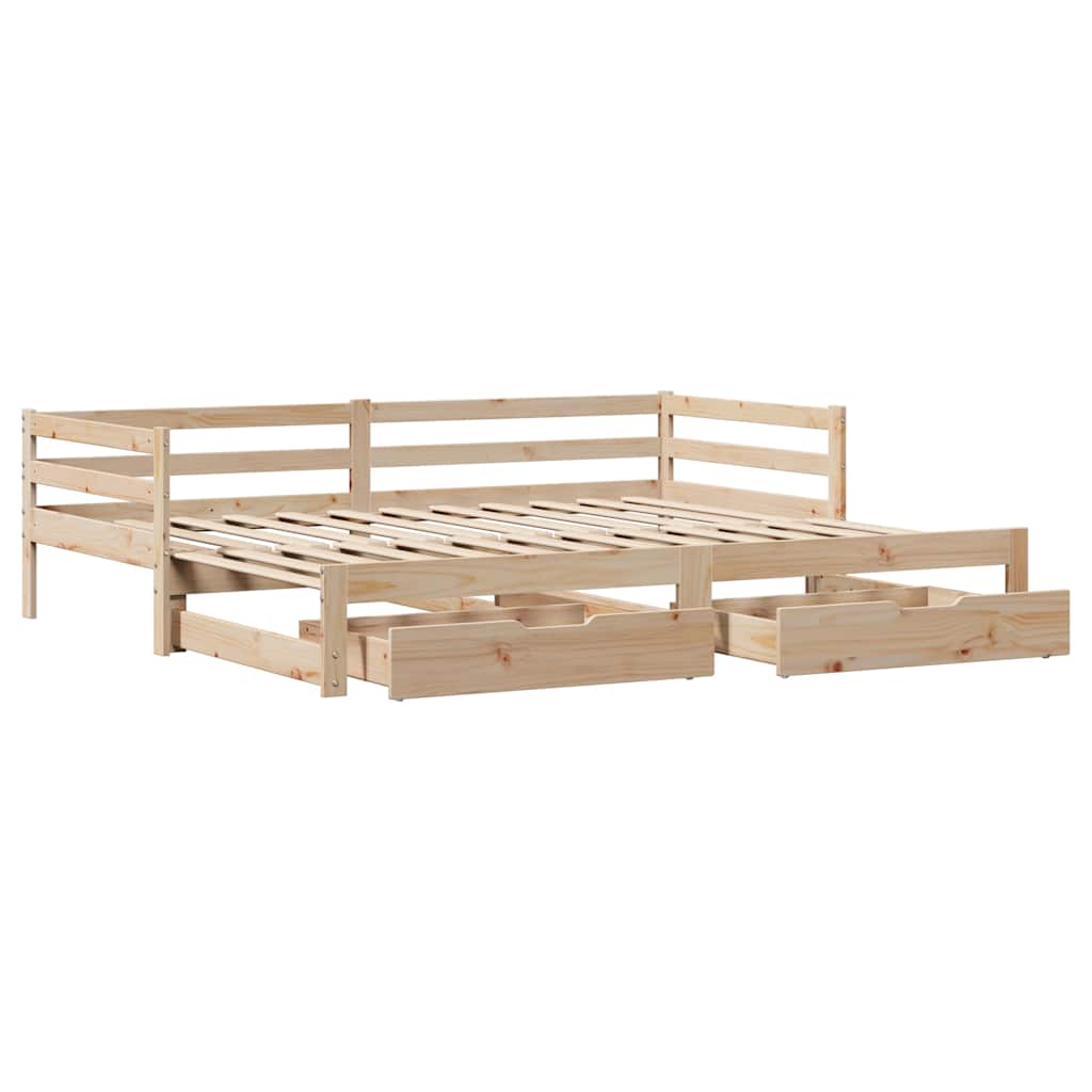 Dnevni krevet s ladicama bez madraca 90x200 cm masivno drvo