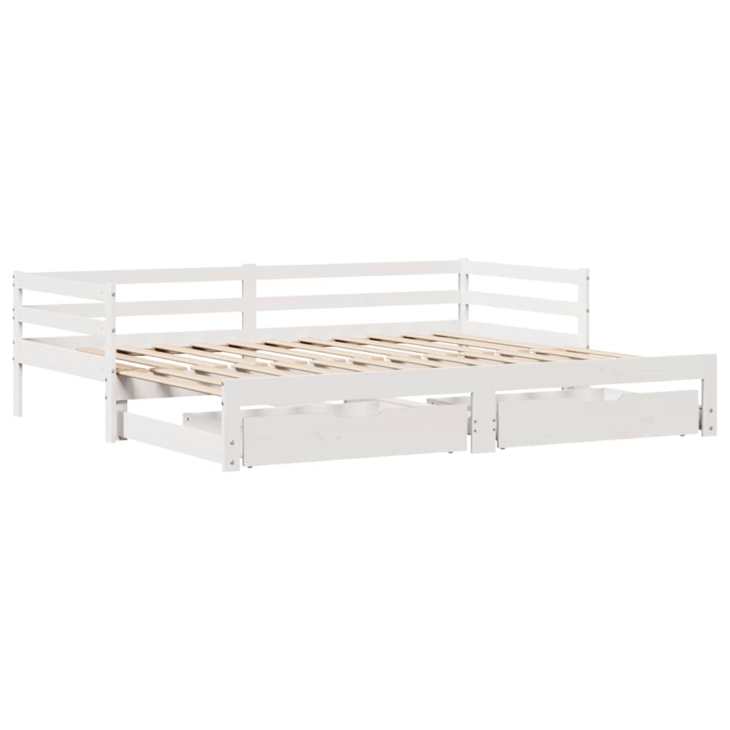 Dnevni krevet s ladicama bez madraca 90x200 cm masivno drvo