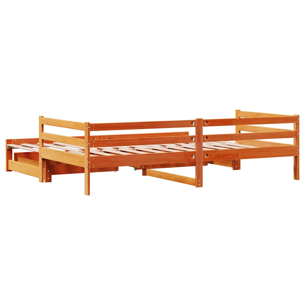 Dnevni krevet na razvlačenje bez madraca voštano smeđi 80x200cm