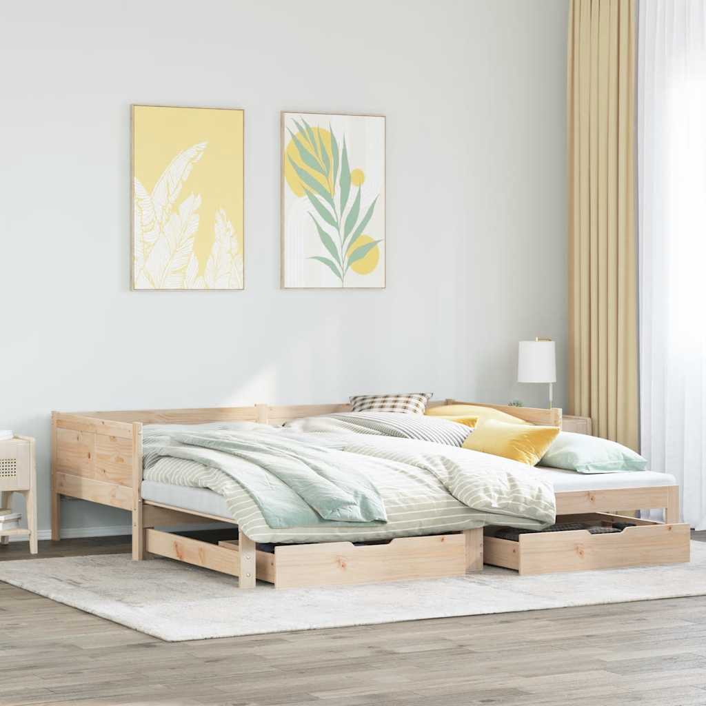 Dnevni krevet na razvlačenje s ladicama bez madraca 90 x 190 cm