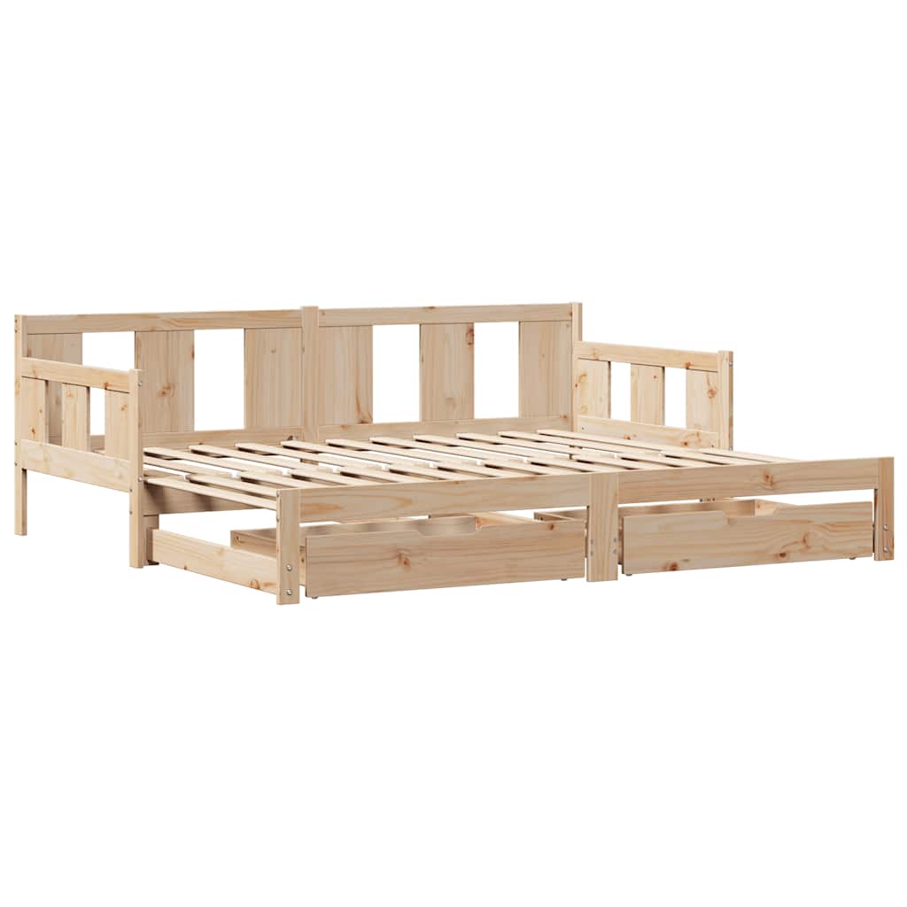 Dnevni krevet na razvlačenje s ladicama bez madraca 90 x 190 cm