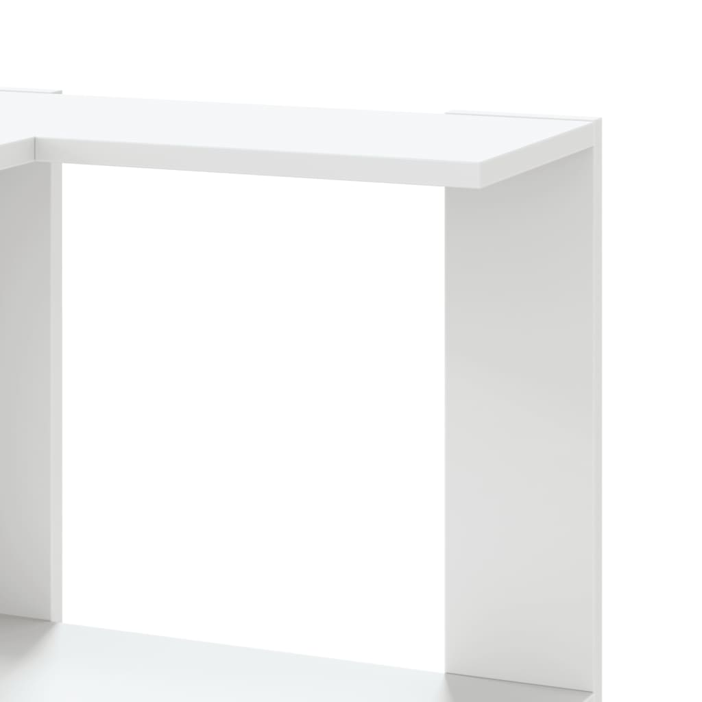 Kutni regal za knjige s 5 razine bijeli 50x50x179 cm drveni