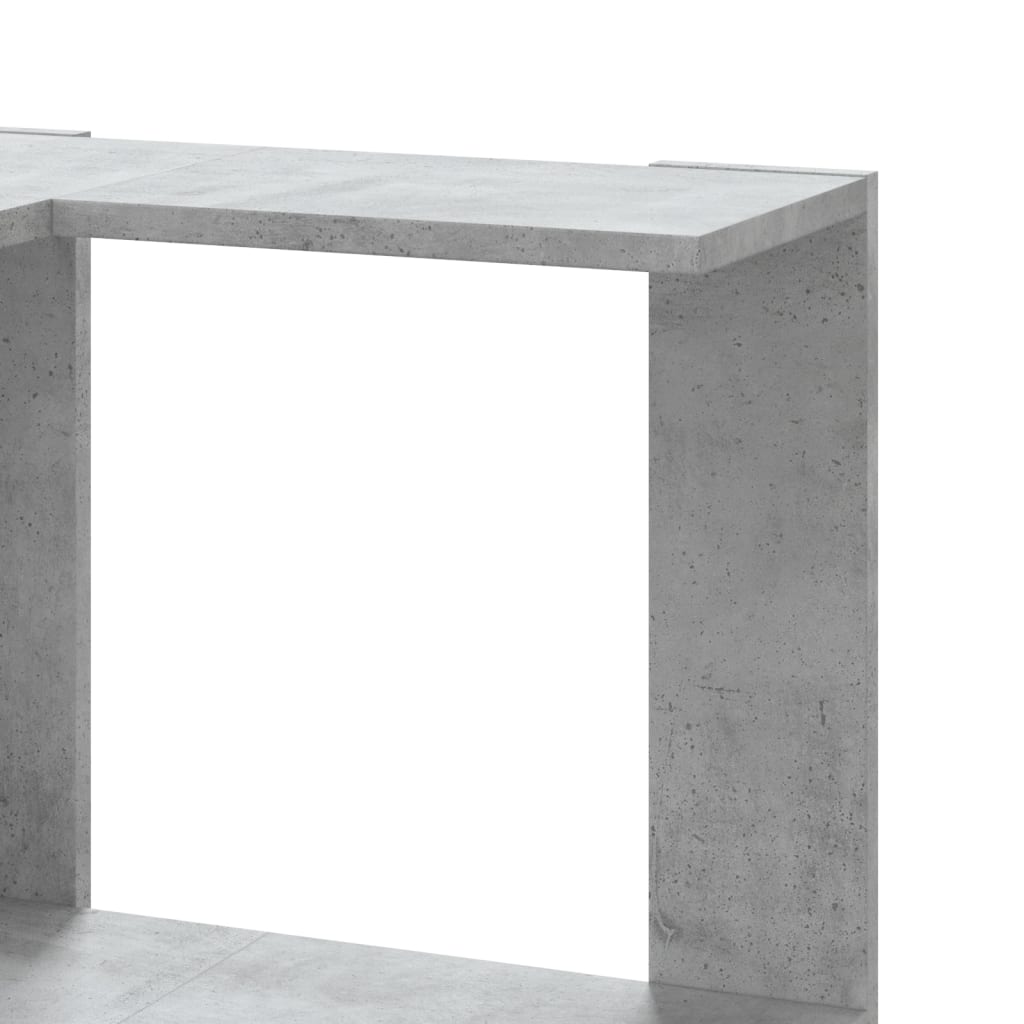 Kutni regal za knjige 5 razine boja betona 50x50x179 cm drveni