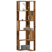 Kutni regal za knjige s 5 razine staro drvo 50x50x179 cm drveni