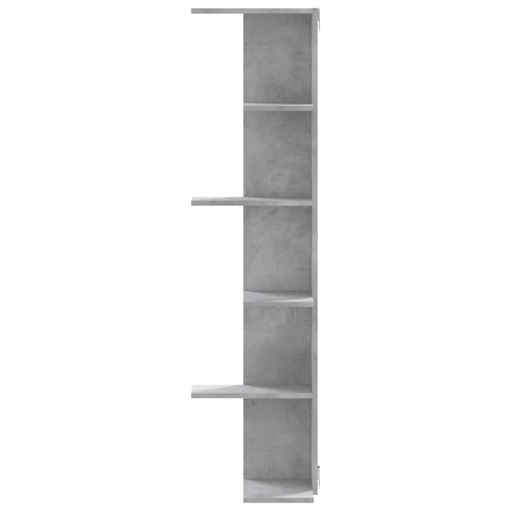Kutna zidna polica siva boja betona 36,5 x 36,5 x 140 cm drvena