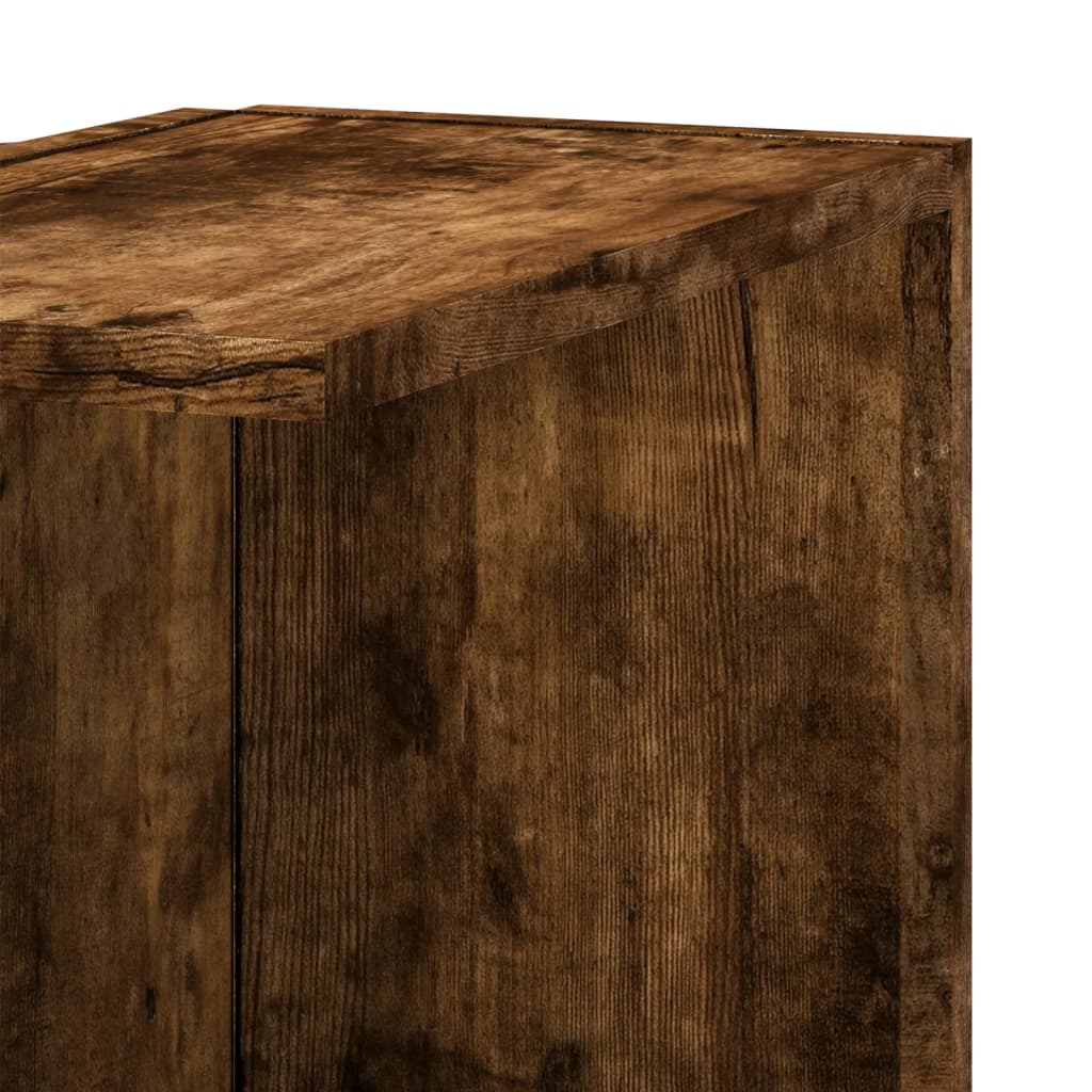 Kutna zidna polica boja dimljenog hrasta 36,5x36,5x140cm drvena