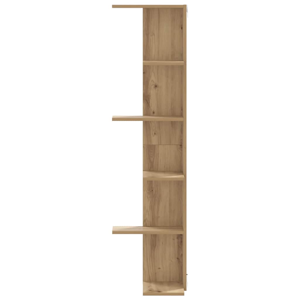 Kutna zidna polica boja artisian hrast 36,5x36,5x140 cm drvena