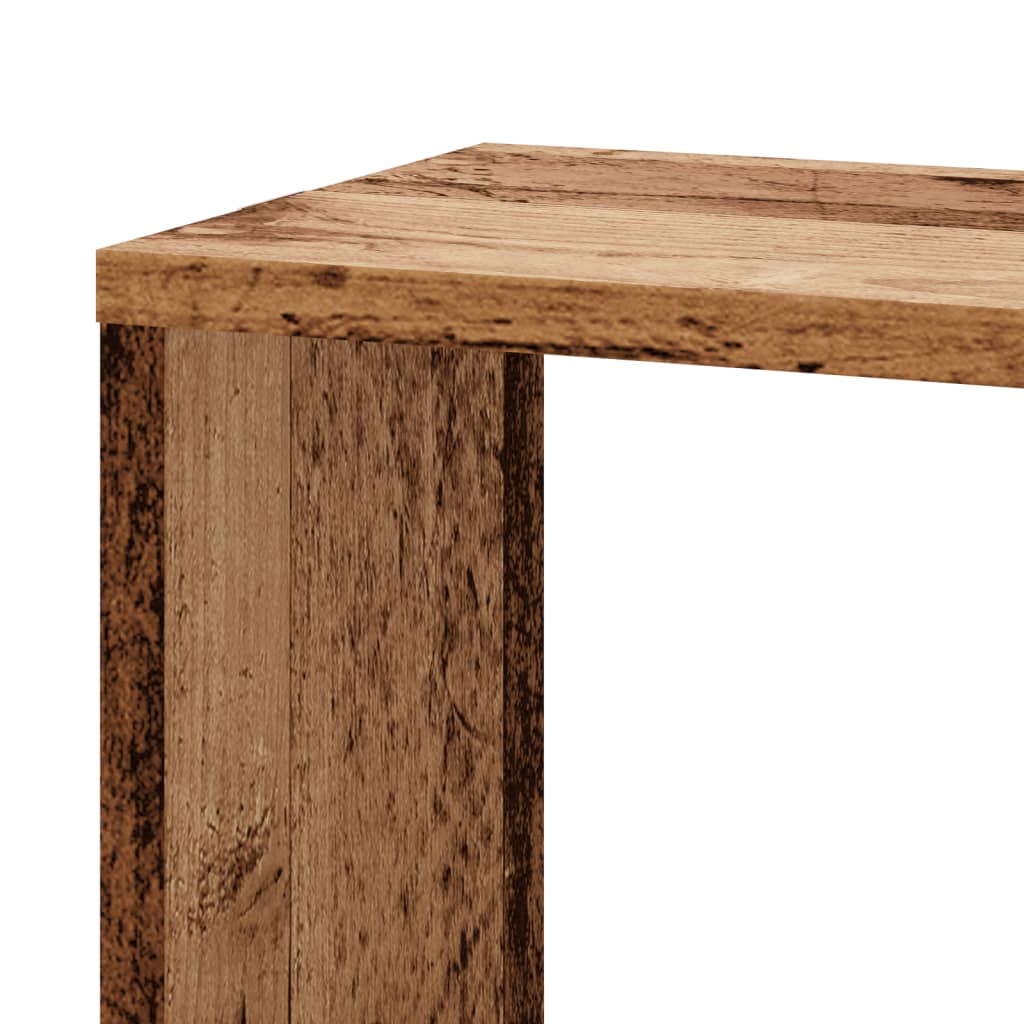 Kutna zidna polica boja drva 45x45x147 cm konstruirano drvo