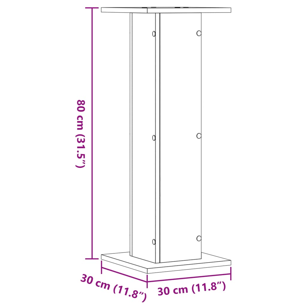 Stalci za zvučnike 2 kom 30 x 30 x 80 cm konstruirano drvo