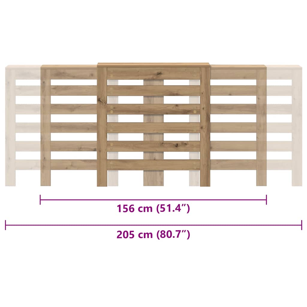 Pokrov za radijator boja artisian hrast 205x21,5x83,5 cm drveni