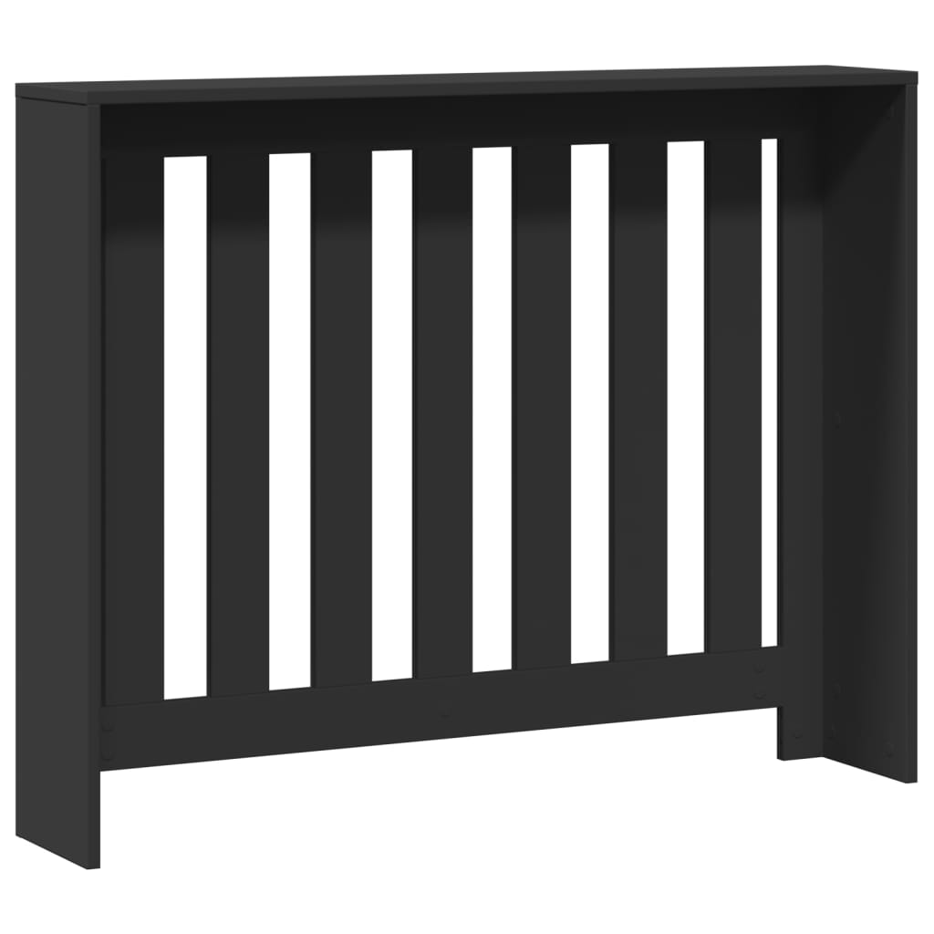 Pokrov za radijator crni 104 x 20 x 82 cm konstruirano drvo