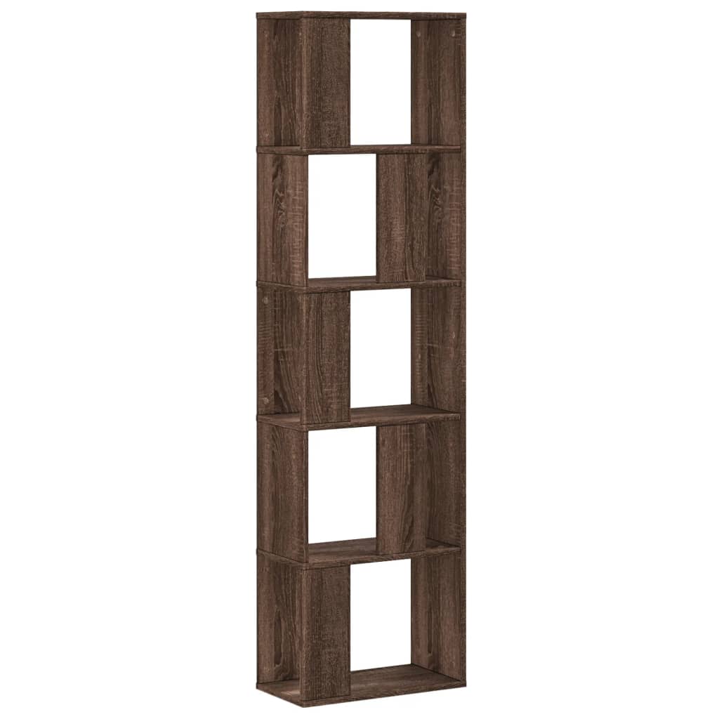 Regal za knjige s 5 razina boja hrasta 45x23,5x162,5 cm drveni