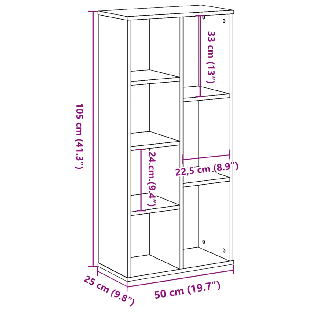 Regal za knjige boja hrasta 50x25x105 cm konstruirano drvo