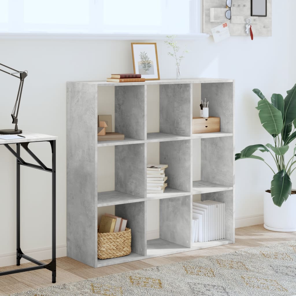Regal za knjige boja betona 102x32x102 cm konstruirano drvo
