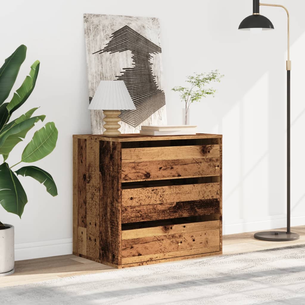 Kutna komoda s ladicama boja staro drvo 60x41x58 cm drveni