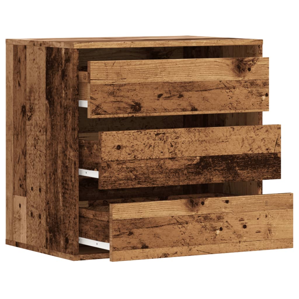 Kutna komoda s ladicama boja staro drvo 60x41x58 cm drveni