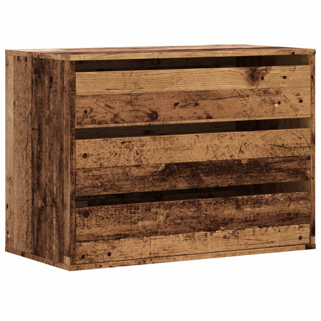 Kutna komoda s ladicama boja staro drvo 80x41x58 cm drveni