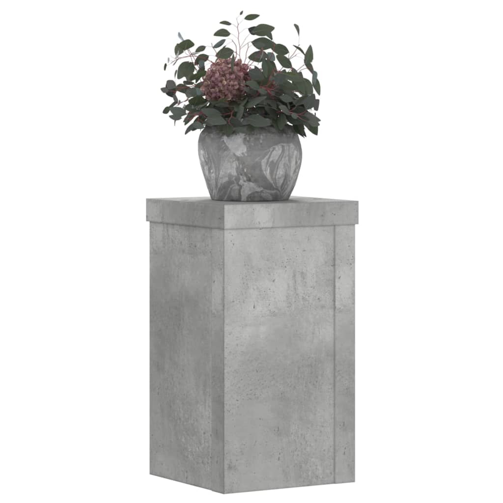 Stalci za biljke 2 kom siva boja betona 10 x 10 x 18 cm drveni