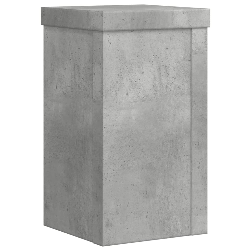 Stalci za biljke 2 kom siva boja betona 10 x 10 x 18 cm drveni