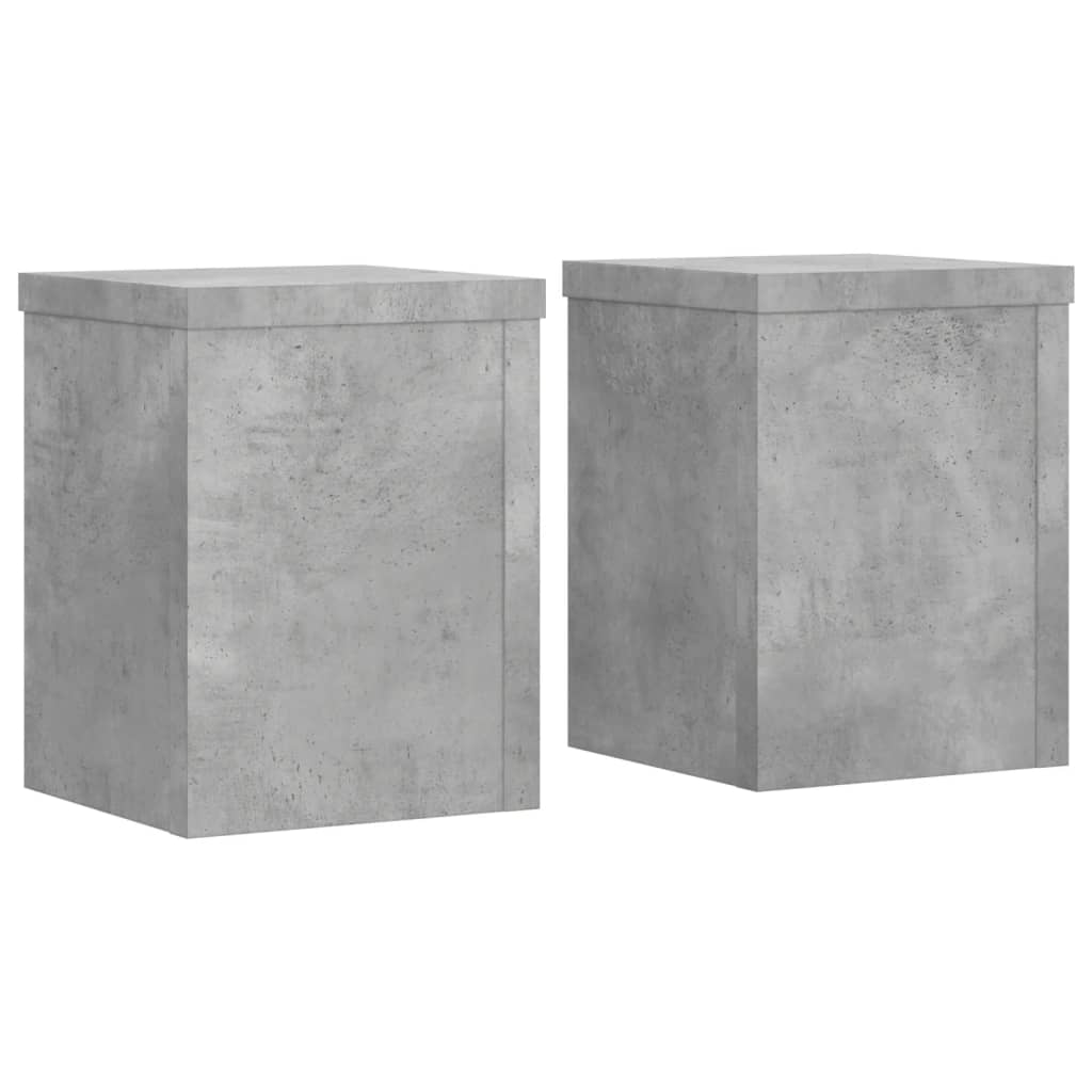 Stalci za biljke 2 kom siva boja betona 15 x 15 x 20 cm drveni