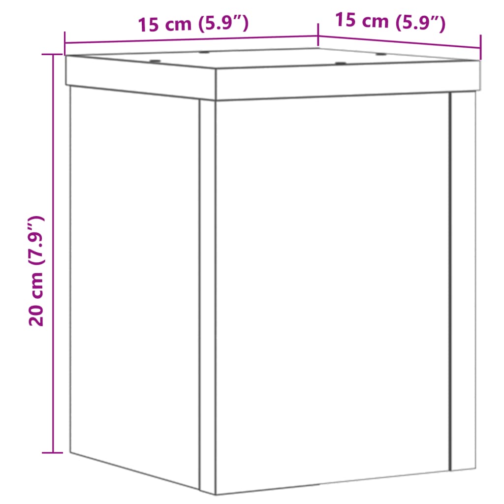 Stalci za biljke 2 kom boja hrasta 15 x 15 x 20 cm drveni