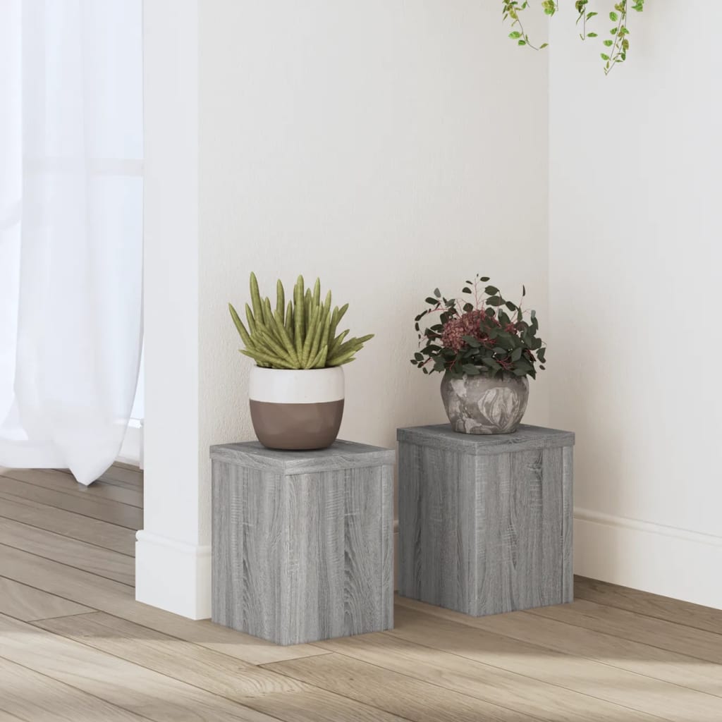 Stalci za biljke 2 kom boja hrasta 15x15x20cm konstruirano drvo