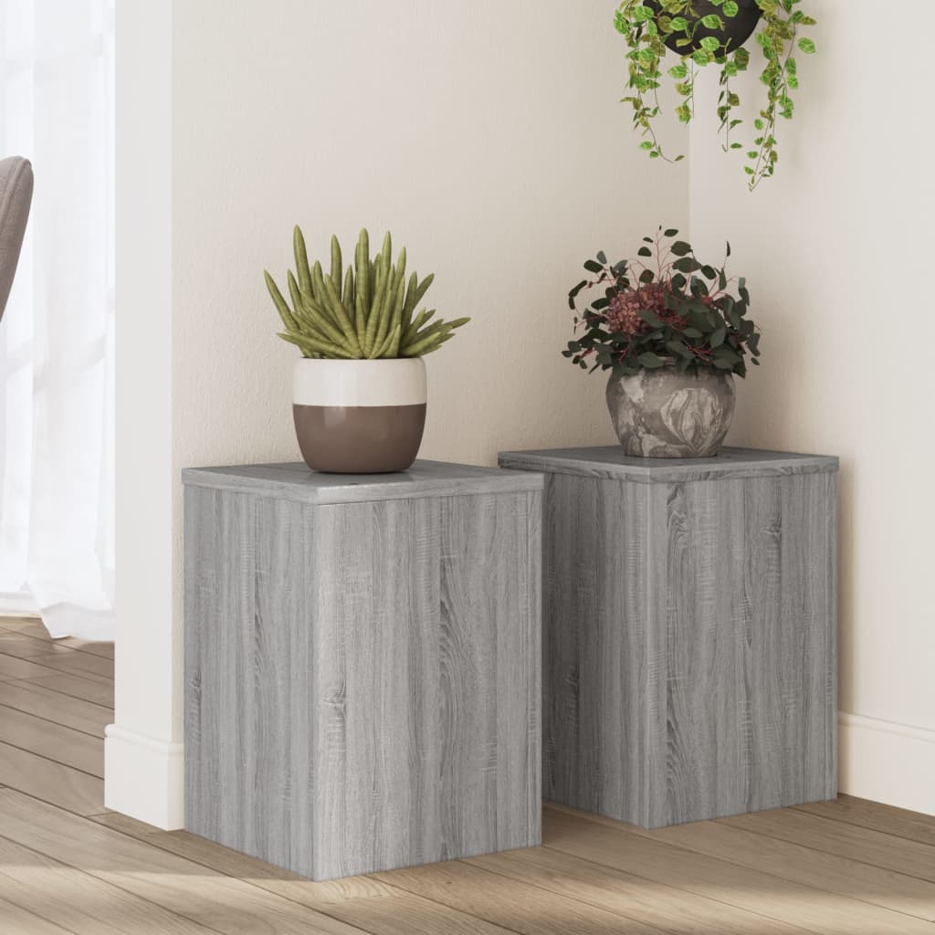 Stalci za biljke 2 kom boja hrasta 25x25x35cm konstruirano drvo