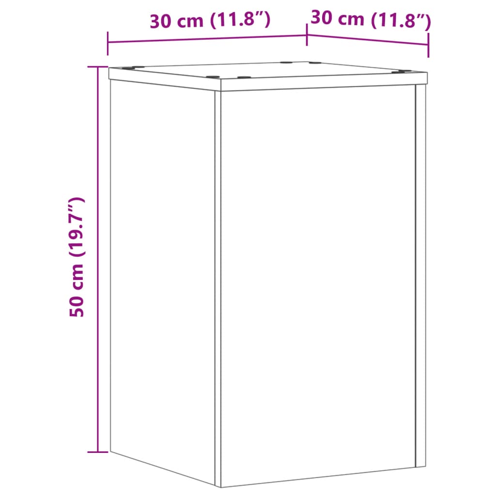 Stalci za biljke 2 kom siva boja betona 30x30x50 cm drveni