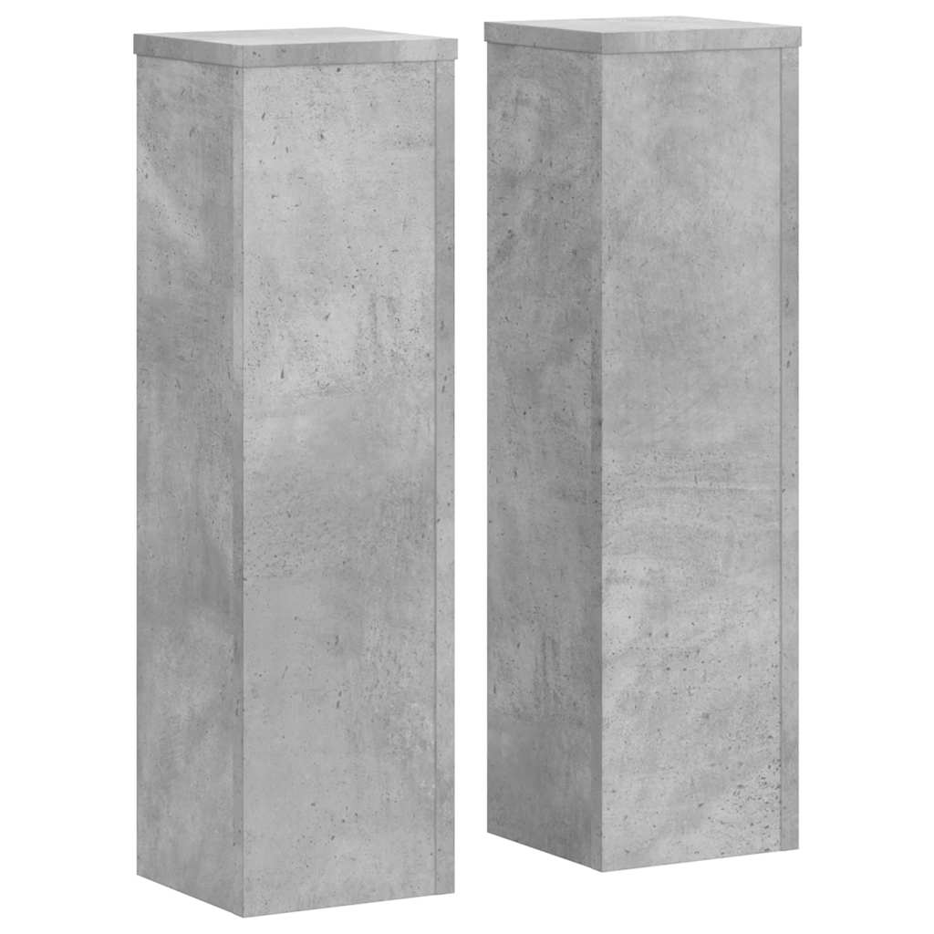 Stalci za biljke 2 kom siva boja betona 17 x 17 x 60 cm drveni
