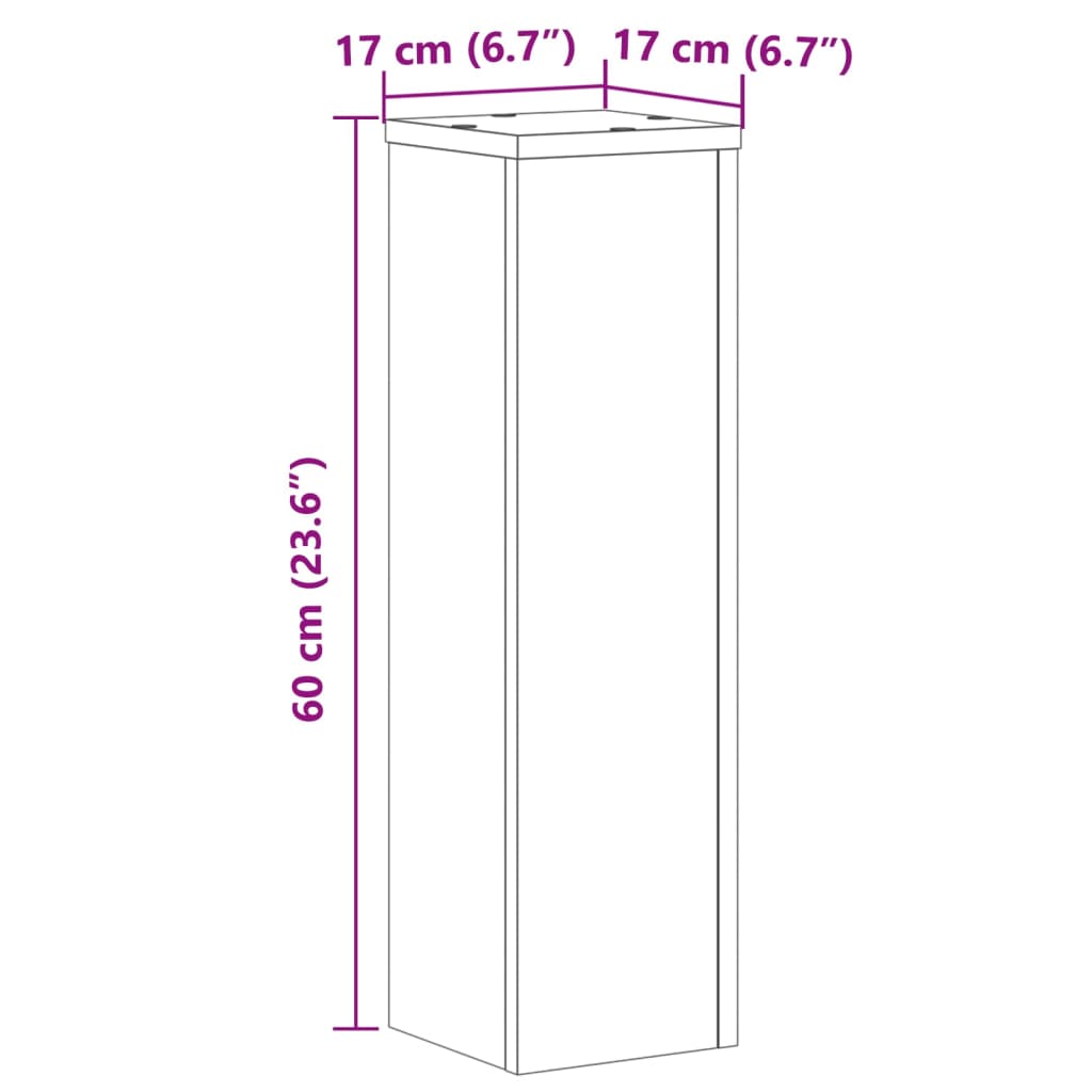 Stalci za biljke 2 kom boja starog drva 17 x 17 x 60 cm drveni