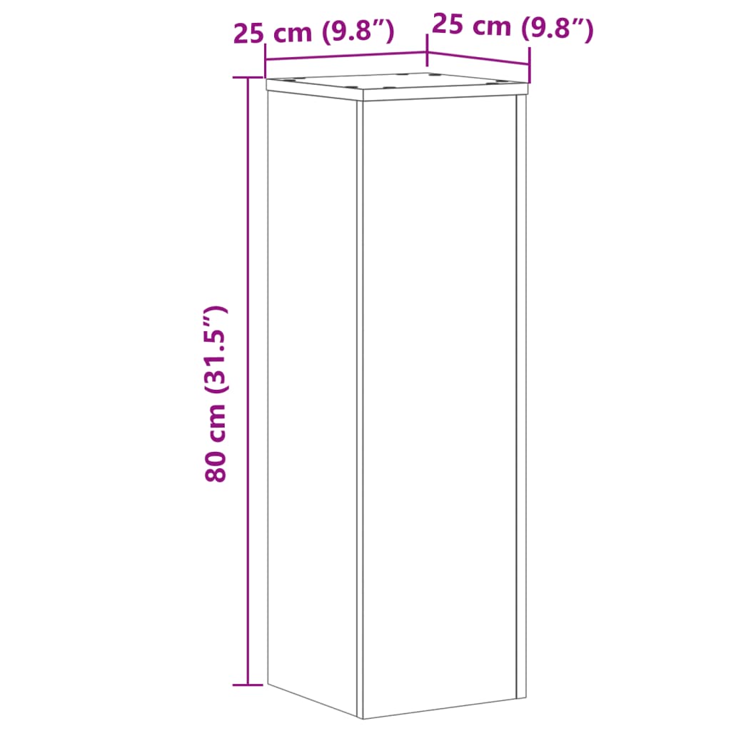 Stalci za biljke 2 kom 25x25x80 cm konstruirano drvo