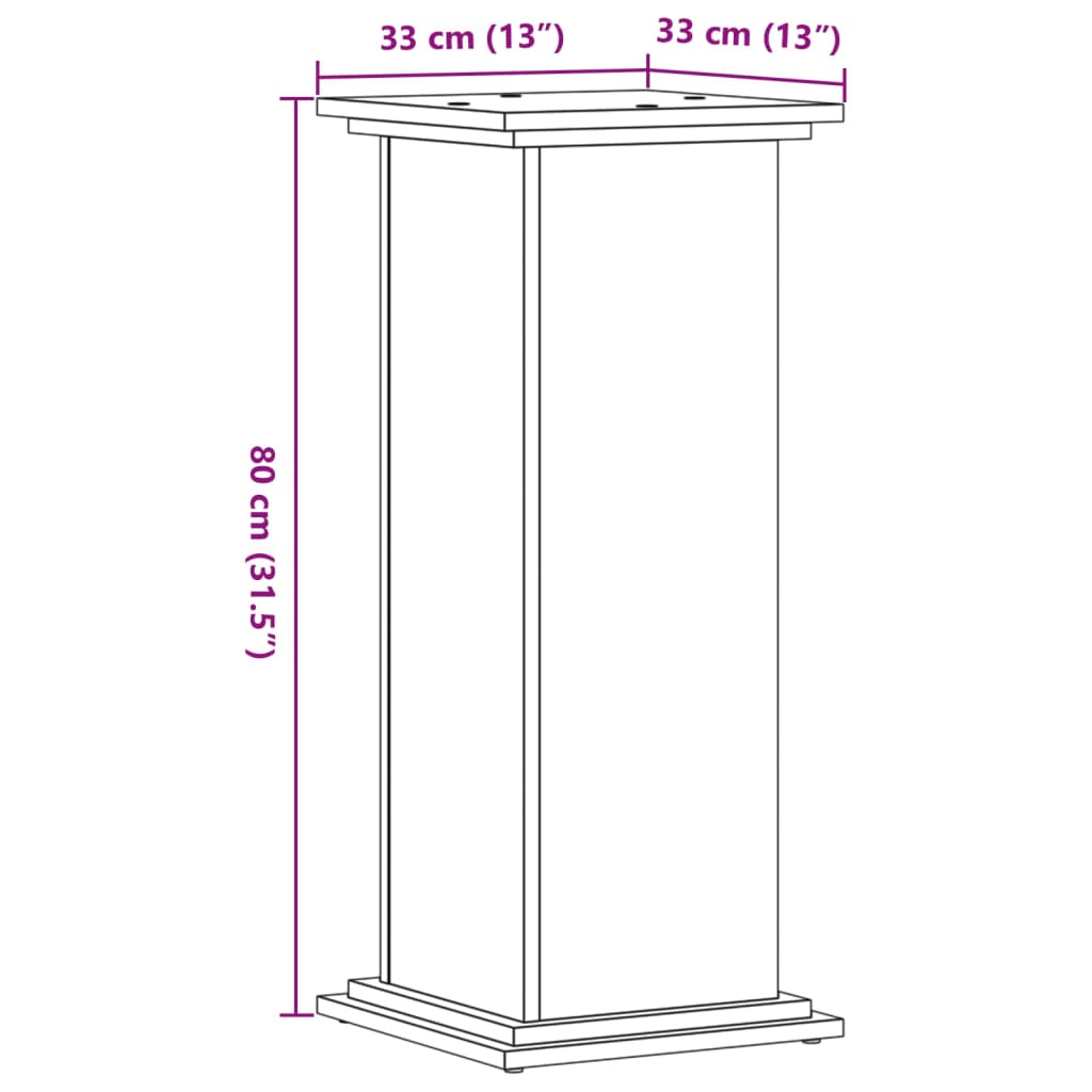 Stalak za biljke crni 33x33x80 cm konstruirano drvo